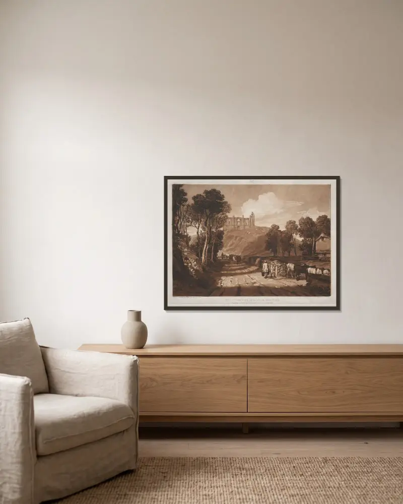 St. Catherine's Hill, nära Guildford av Joseph Mallord William Turner inramad på en vägg