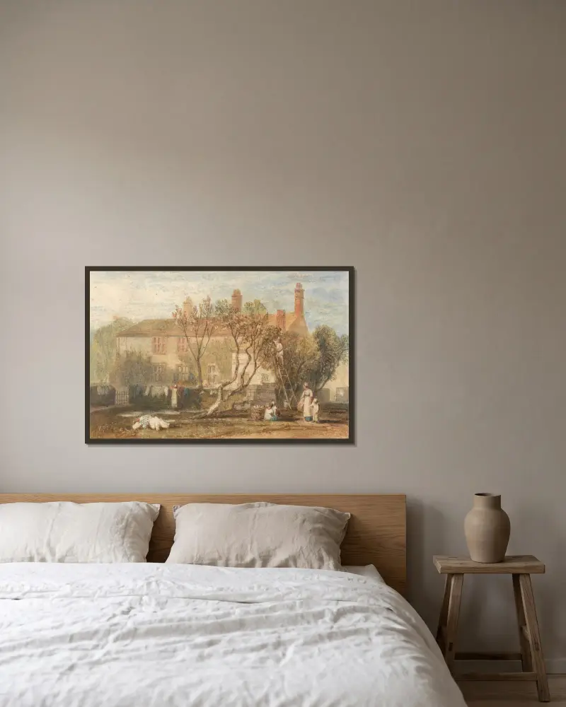 Steeton Manor House bei Farnley von Joseph Mallord William Turner gerahmt an einer Wand