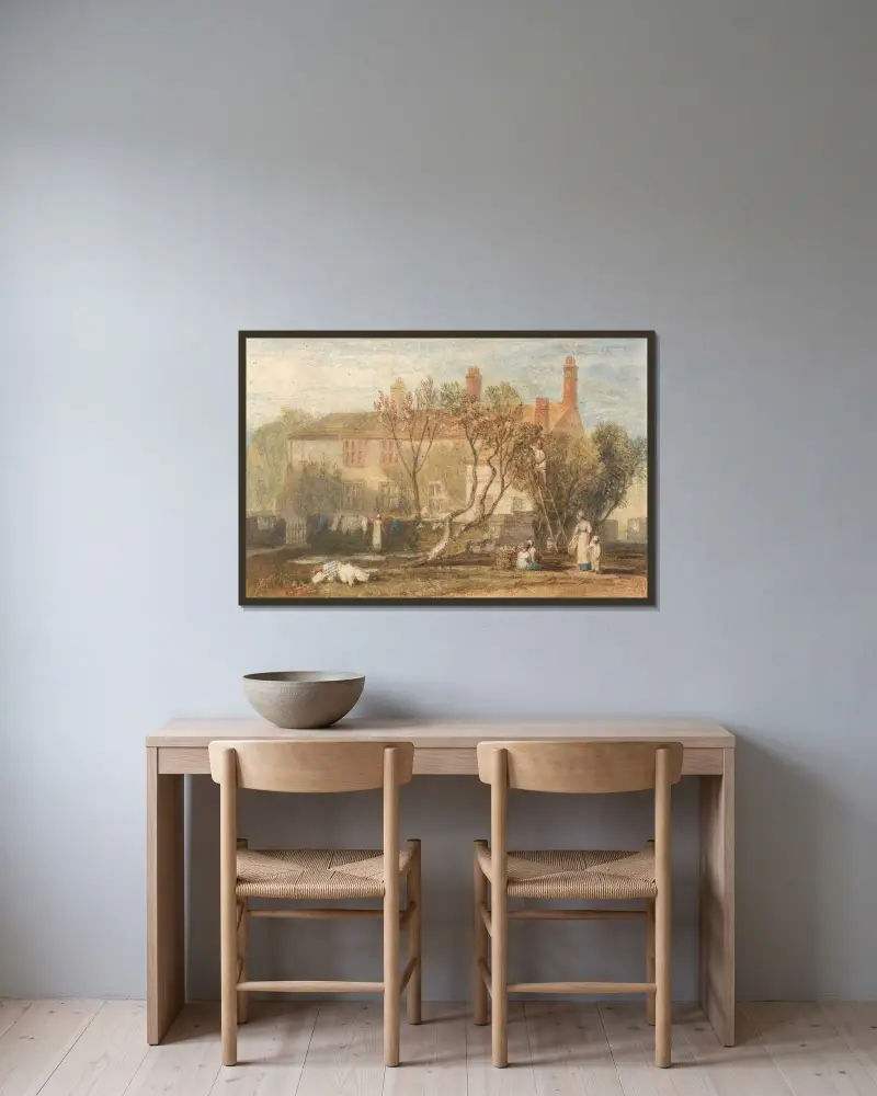 Steeton Manor House bei Farnley von Joseph Mallord William Turner gerahmt an einer Wand