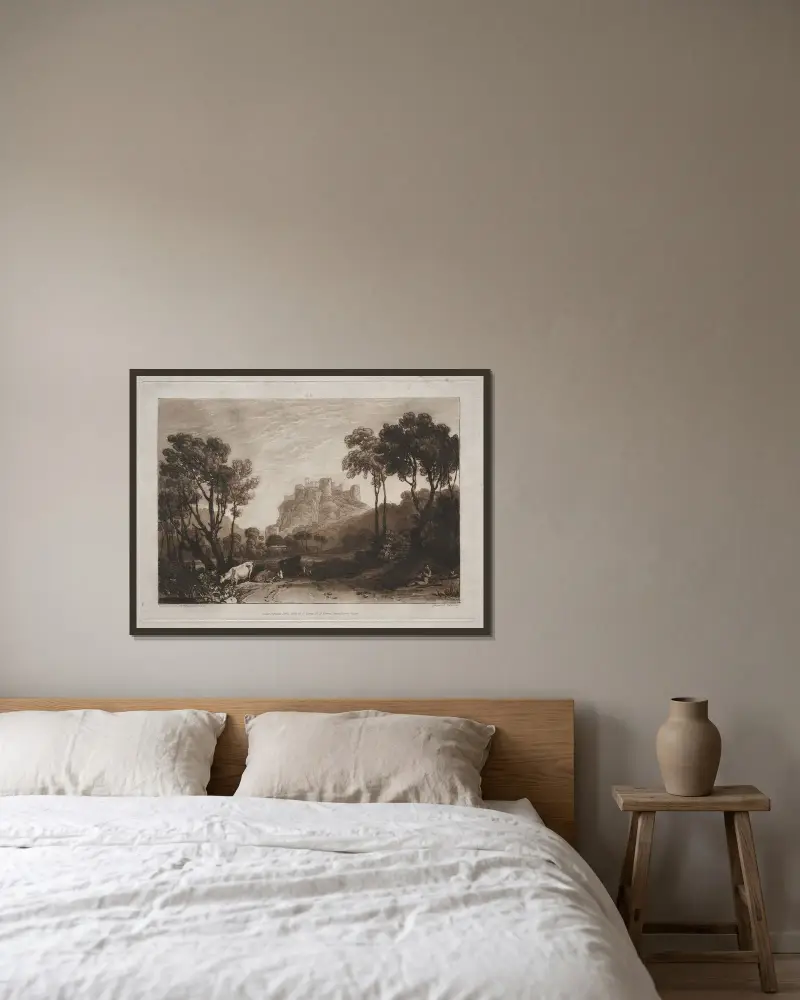 Zamek nad łąkami, Joseph Mallord William Turner w ramie na ścianie