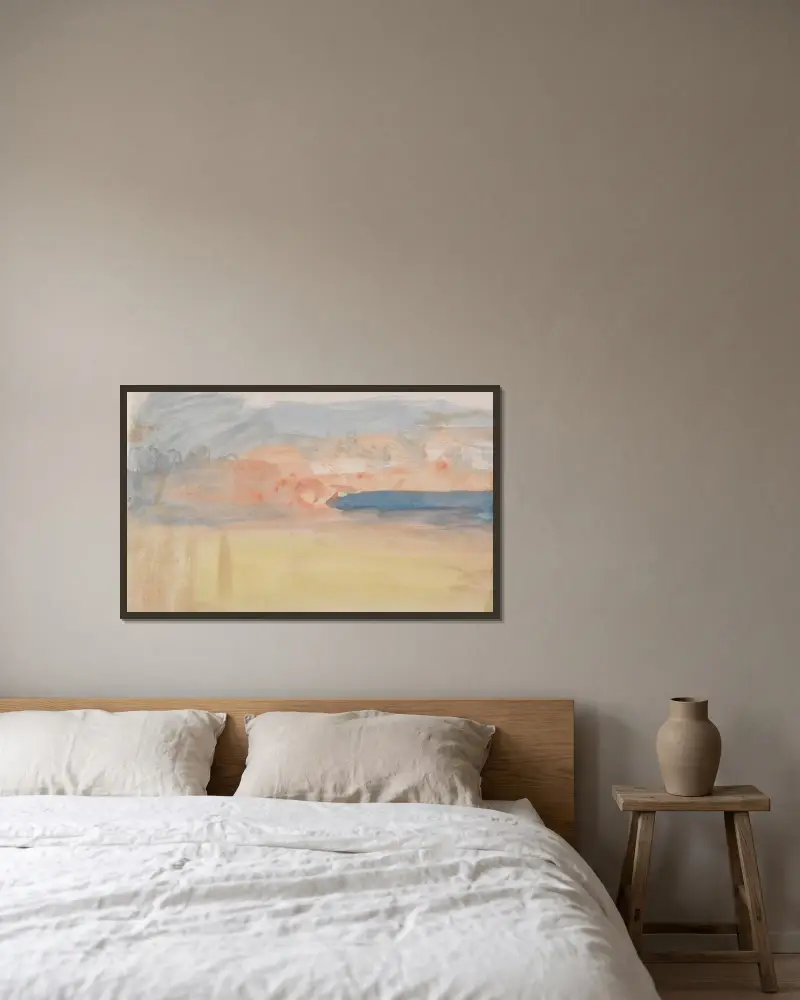 Das Kanal-Skizzenbuch 26 von Joseph Mallord William Turner gerahmt an einer Wand