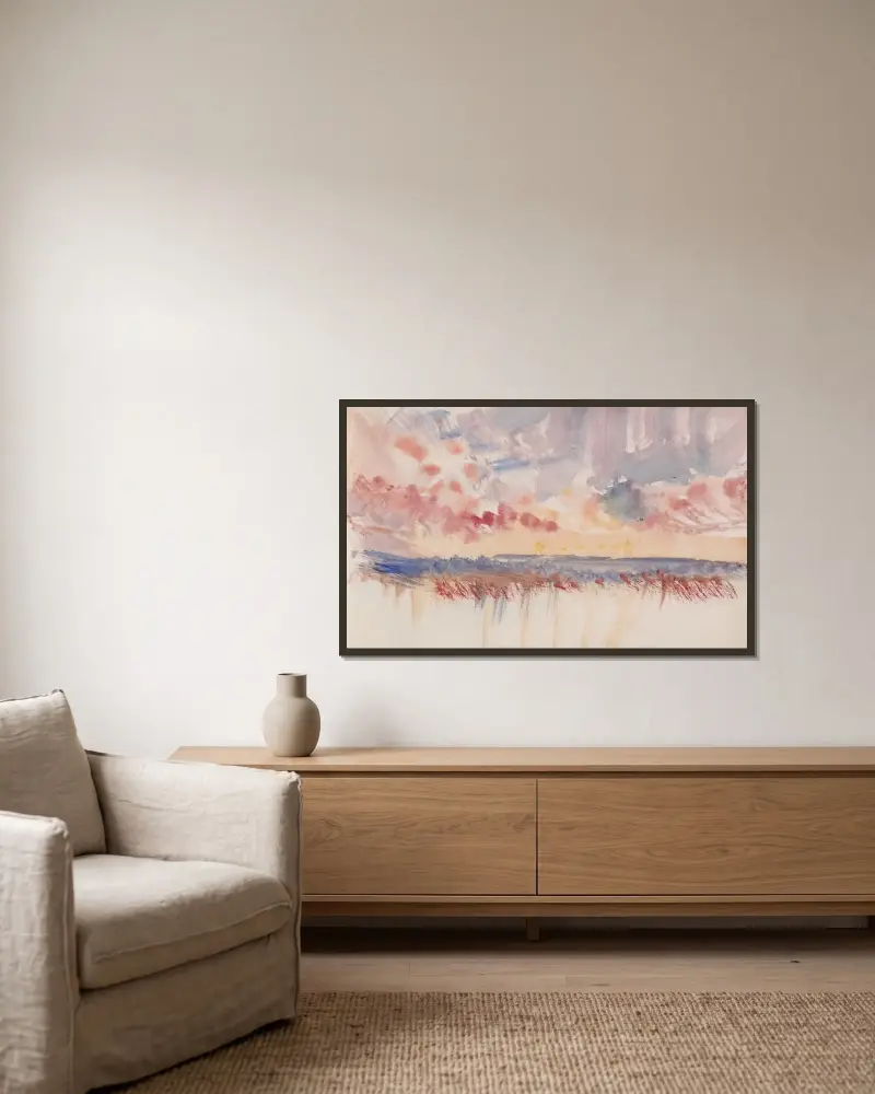 Kanalen skissbok 29 von Joseph Mallord William Turner gerahmt an einer Wand