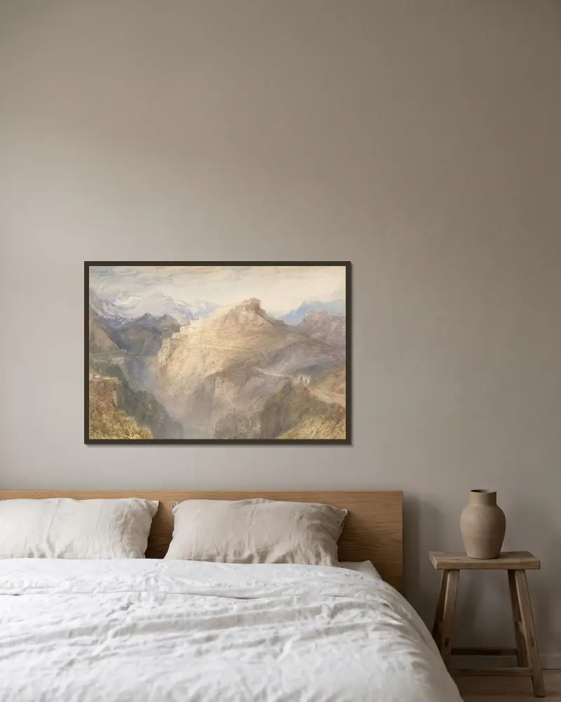 Die Festung L'Esseillon, Val de la Maurienne, Frankreich von Joseph Mallord William Turner gerahmt an einer Wand