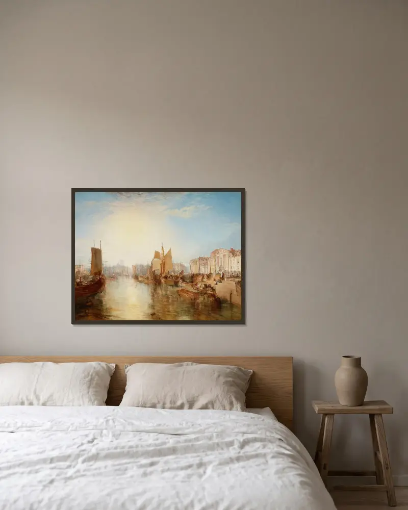 Dieppes hamn av Joseph Mallord William Turner inramad på en vägg