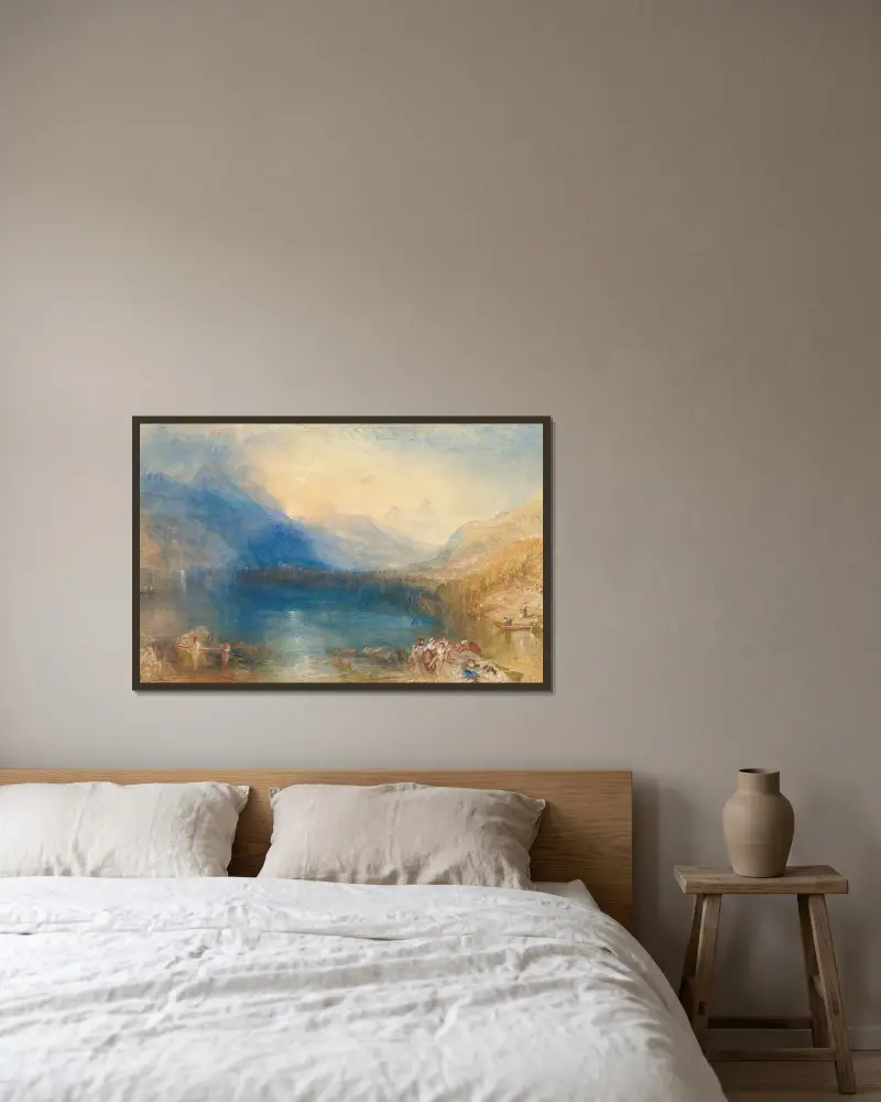 Zugsjön av Joseph Mallord William Turner inramad på en vägg