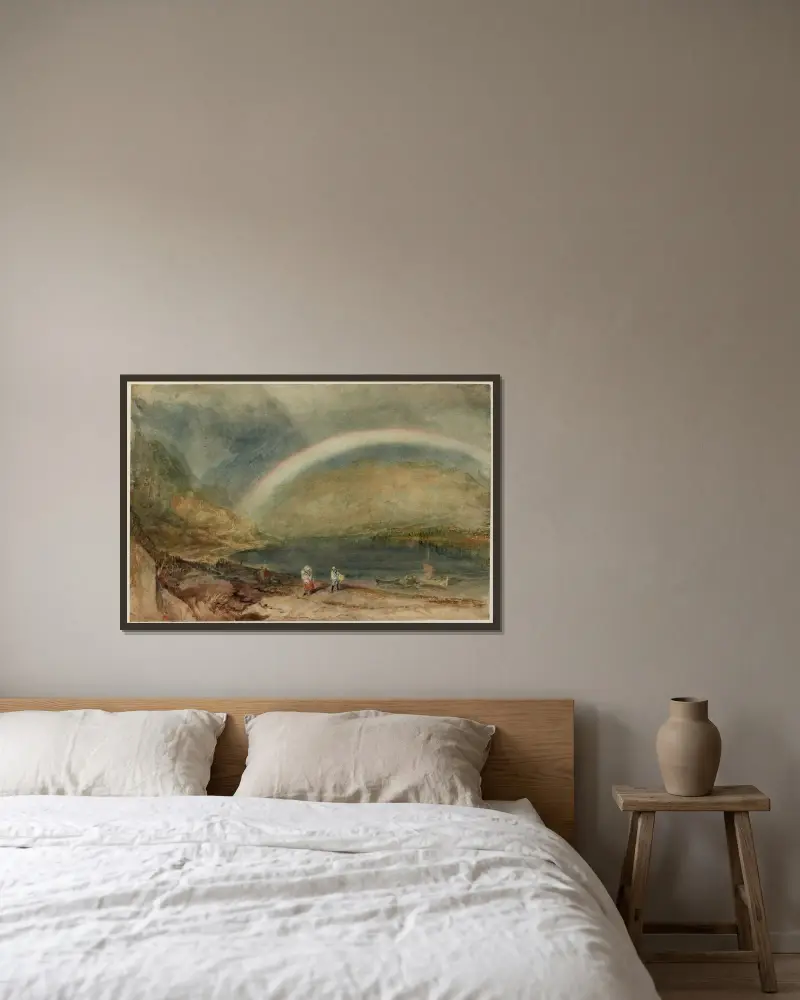 Regnbågen; Osterspai och Filsen av Joseph Mallord William Turner inramad på en vägg