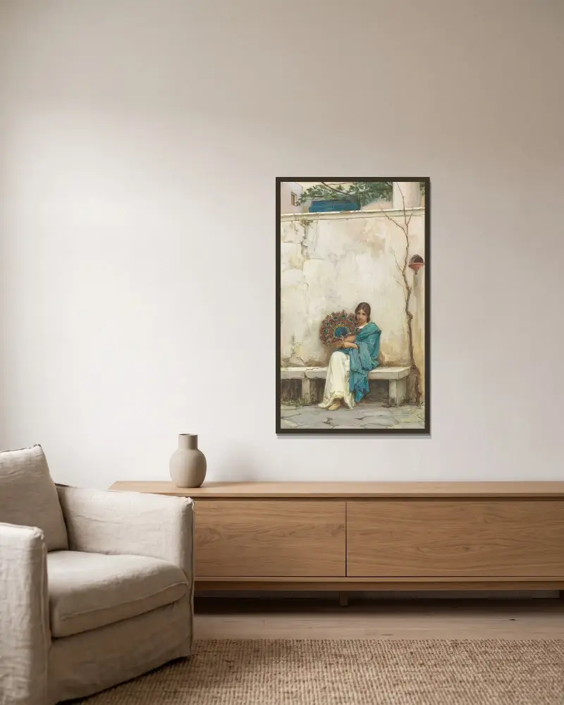Tagträume von John William Waterhouse gerahmt an einer Wand