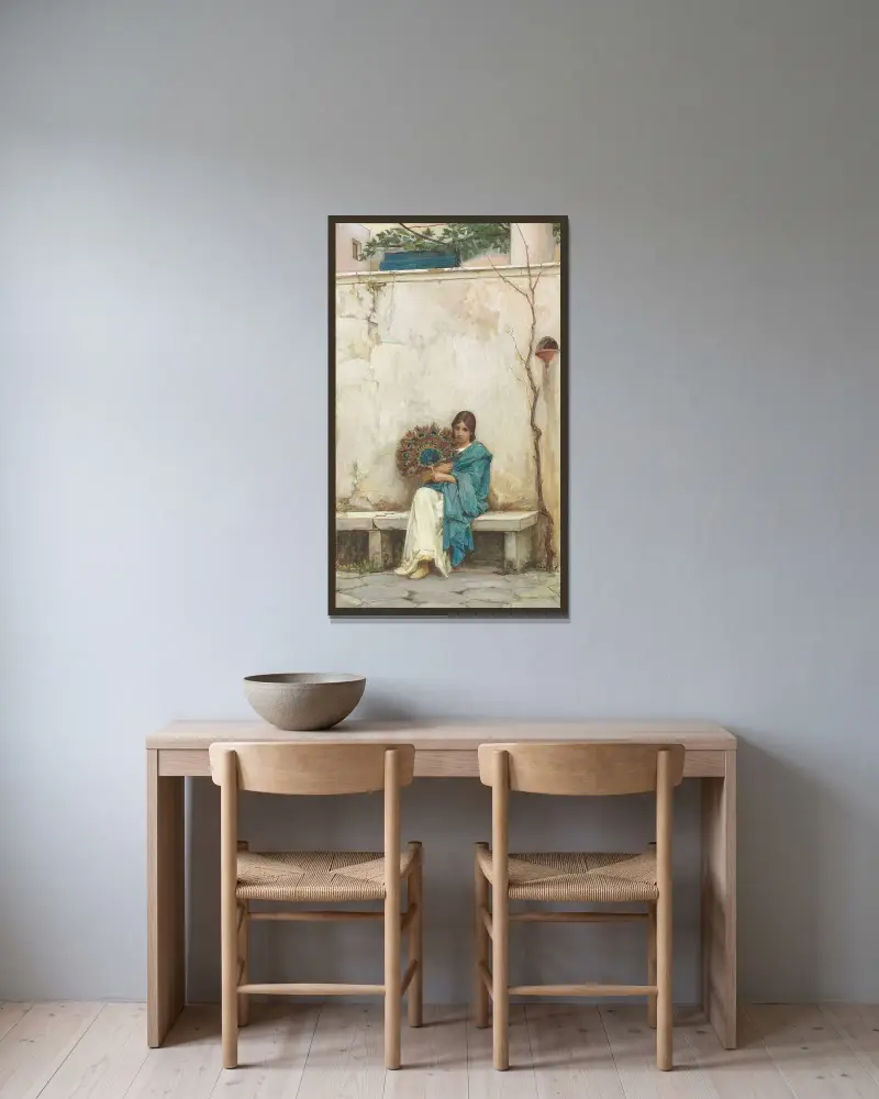 Tagträume von John William Waterhouse gerahmt an einer Wand
