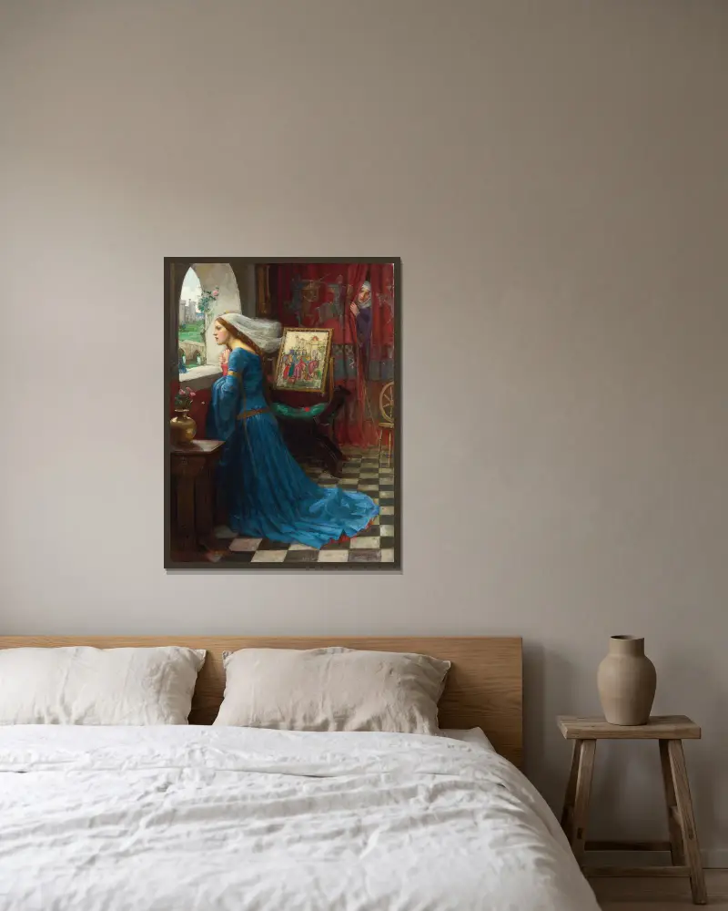 Fair Rosamund av John William Waterhouse inramad på en vägg