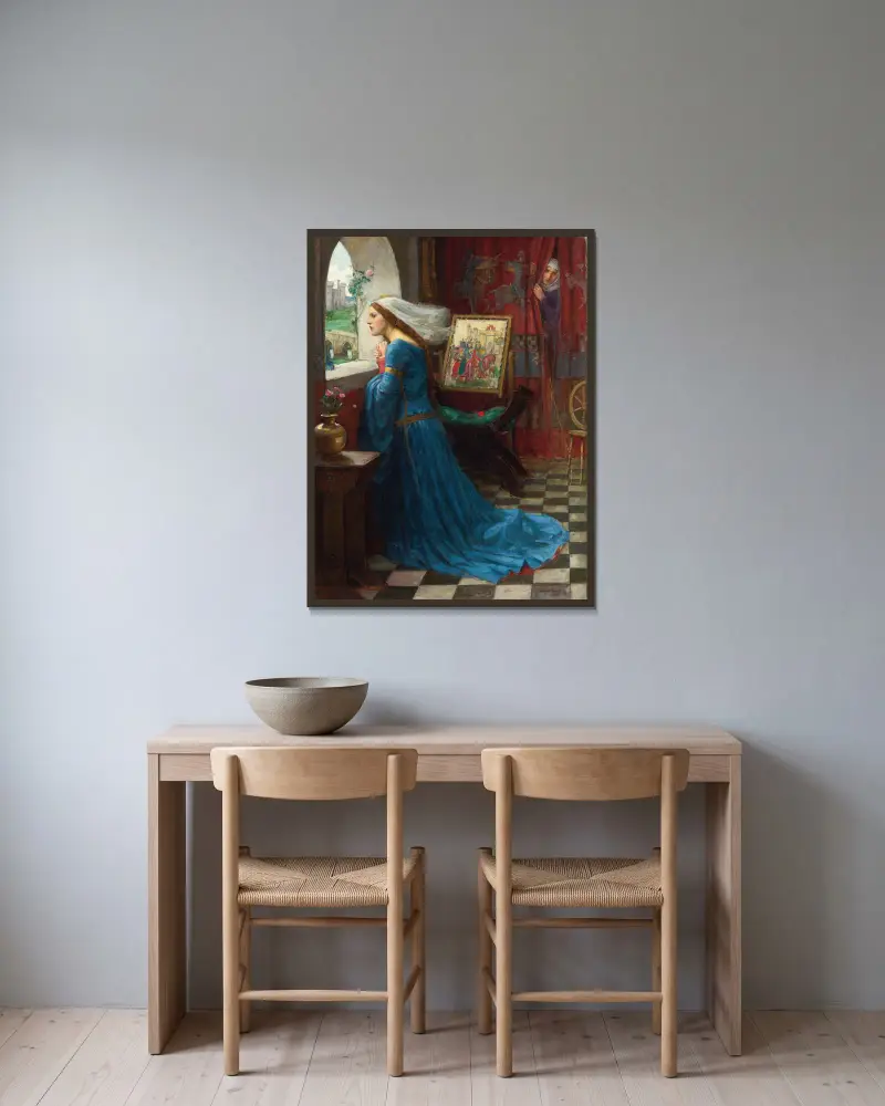 Fair Rosamund av John William Waterhouse inramad på en vägg