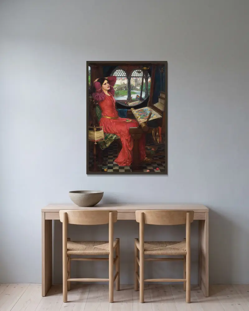 Jestem na wpół chora od cieni, rzekła Pani z Shalott, John William Waterhouse w ramie na ścianie