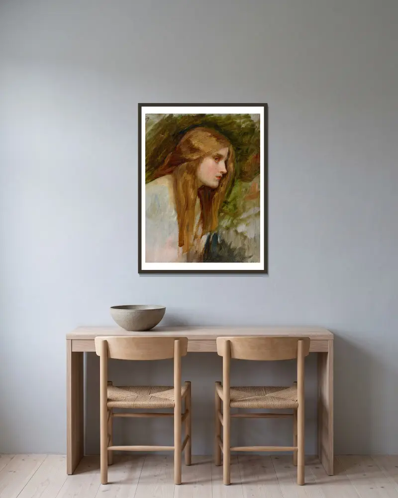 Phyllis – nr 2 av John William Waterhouse inramad på en vägg