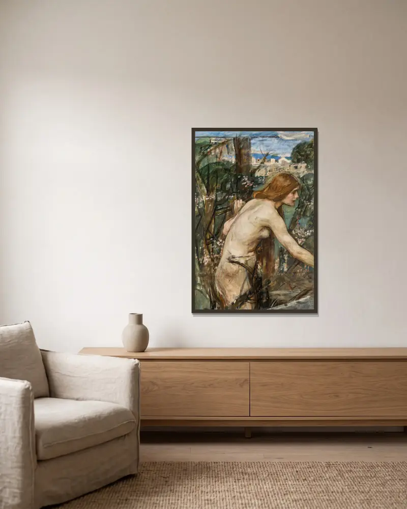 Phyllis – nr 1 av John William Waterhouse inramad på en vägg