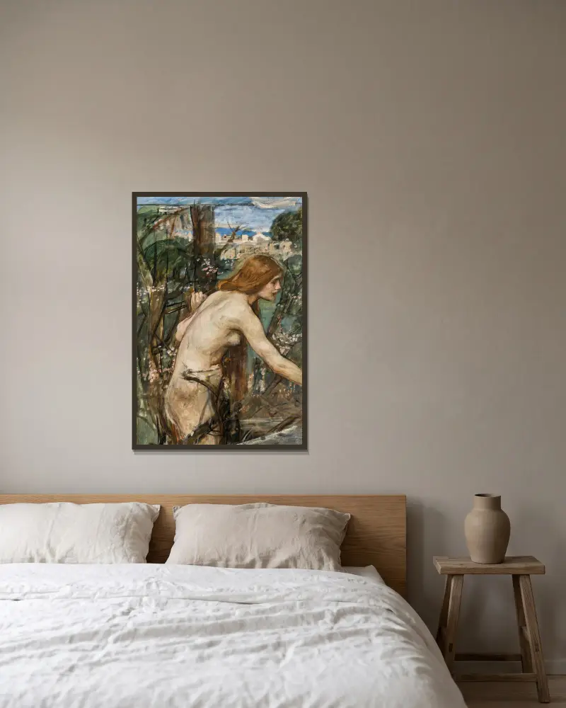 Phyllis – nr 1 av John William Waterhouse inramad på en vägg