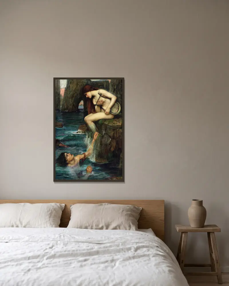 The Siren av John William Waterhouse inramad på en vägg