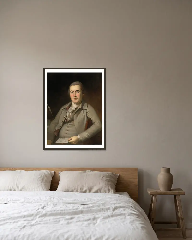 Benjamin Harrison, Sr. av Charles Willson Peale inramad på en vägg