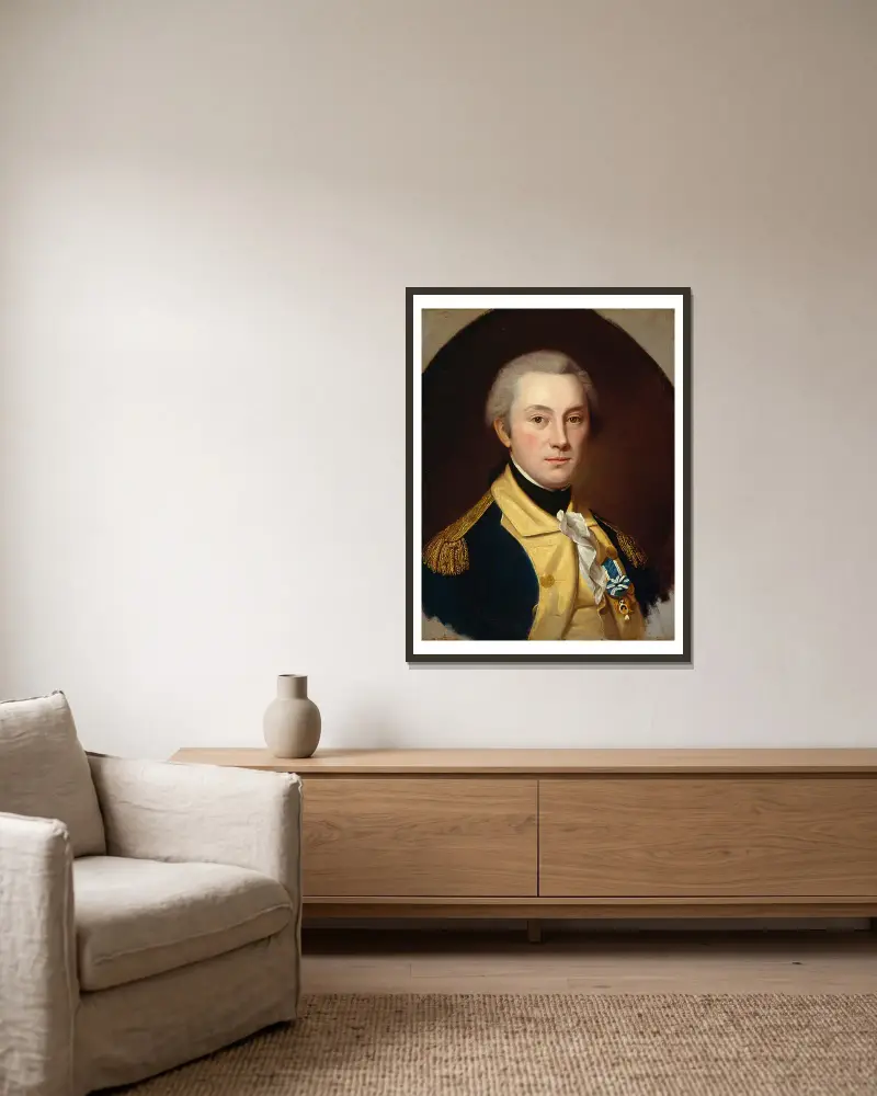 General William North av Charles Willson Peale inramad på en vägg