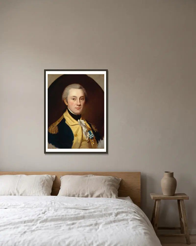 General William North av Charles Willson Peale inramad på en vägg