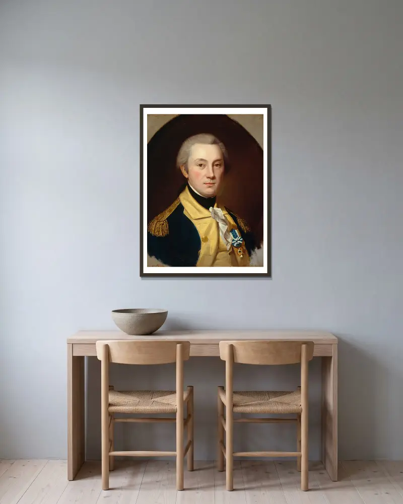 General William North av Charles Willson Peale inramad på en vägg