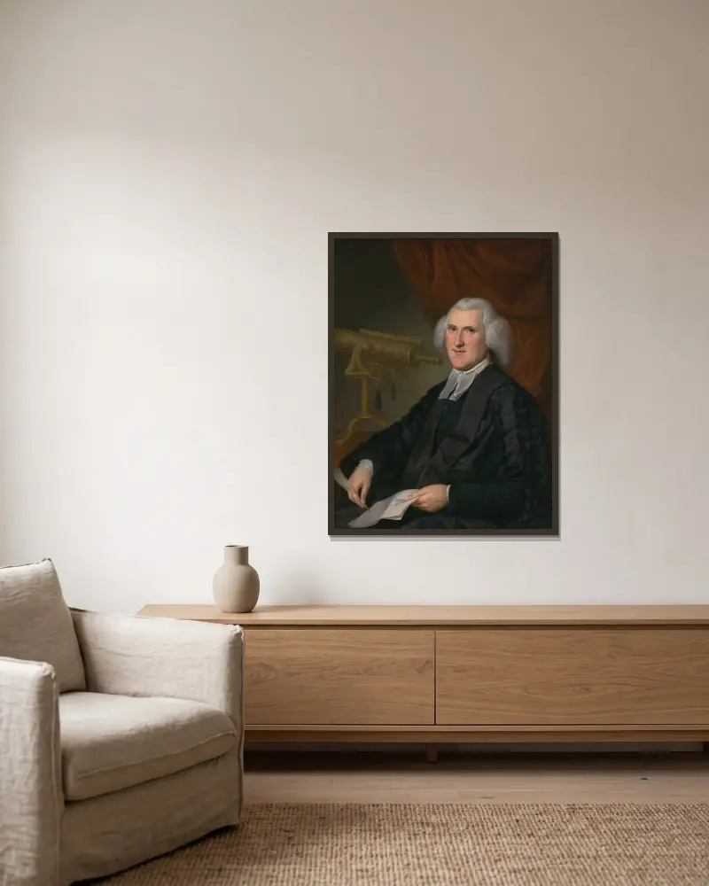 John Ewing av Charles Willson Peale inramad på en vägg