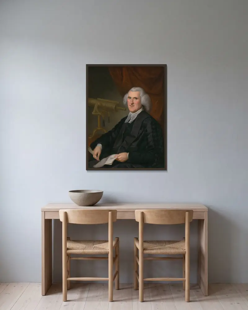John Ewing av Charles Willson Peale inramad på en vägg