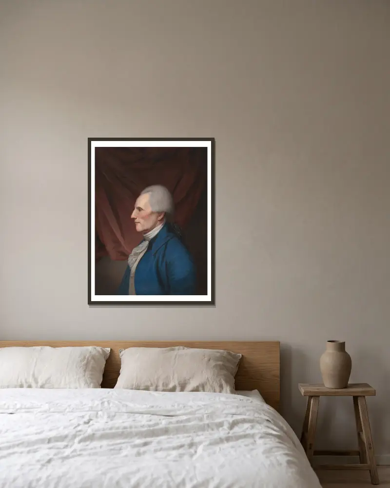 Richard Henry Lee av Charles Willson Peale inramad på en vägg