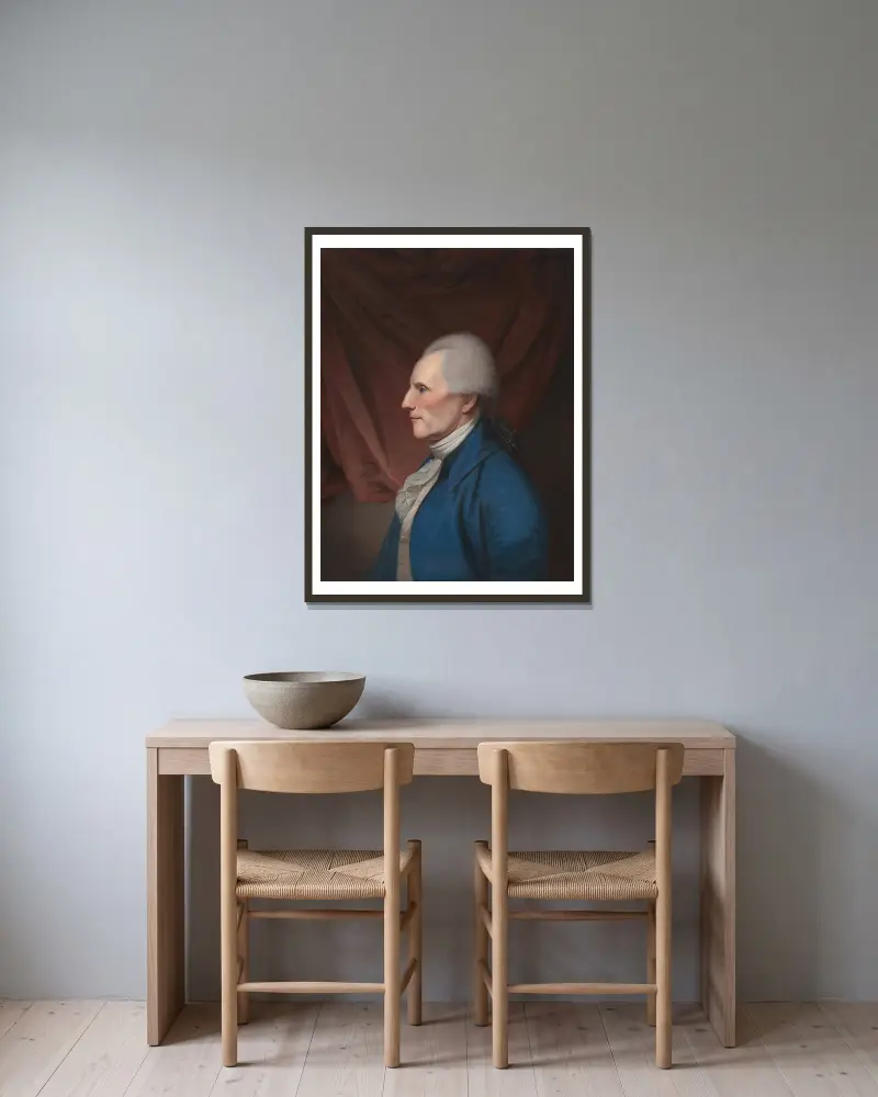 Richard Henry Lee av Charles Willson Peale inramad på en vägg