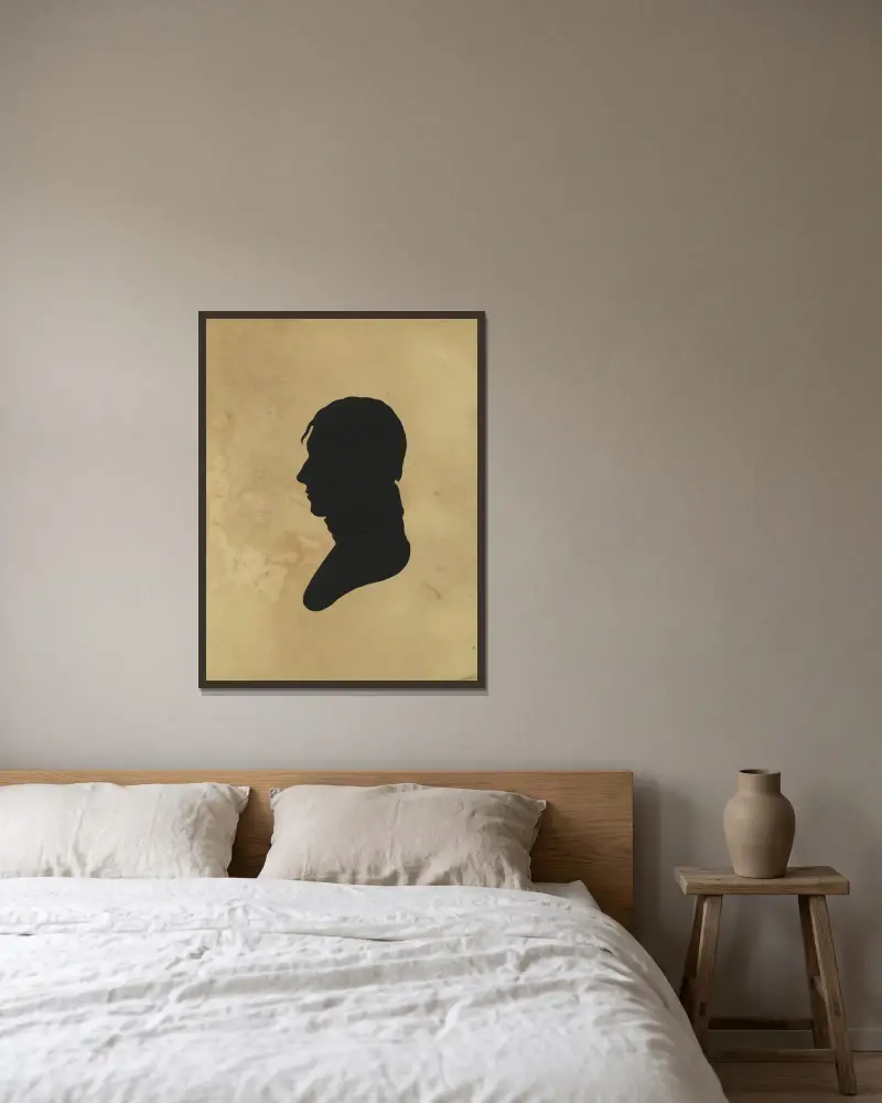 Silhuett av man mot vänster, nr 11 av Charles Willson Peale inramad på en vägg