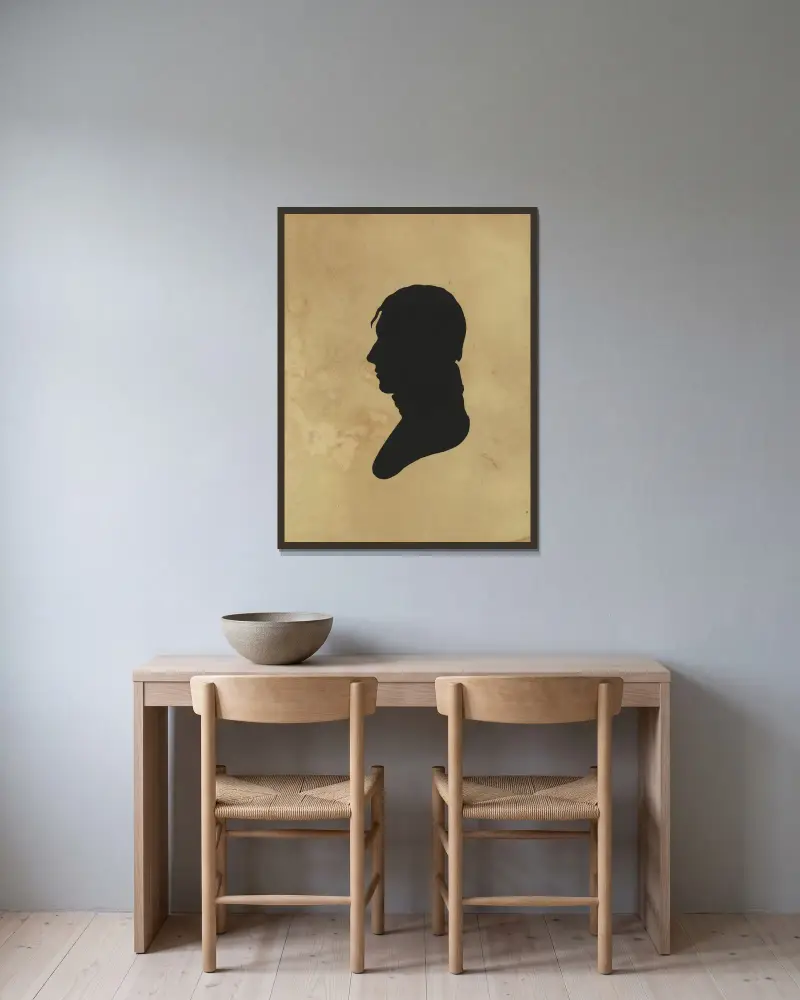 Silhuett av man mot vänster, nr 11 av Charles Willson Peale inramad på en vägg