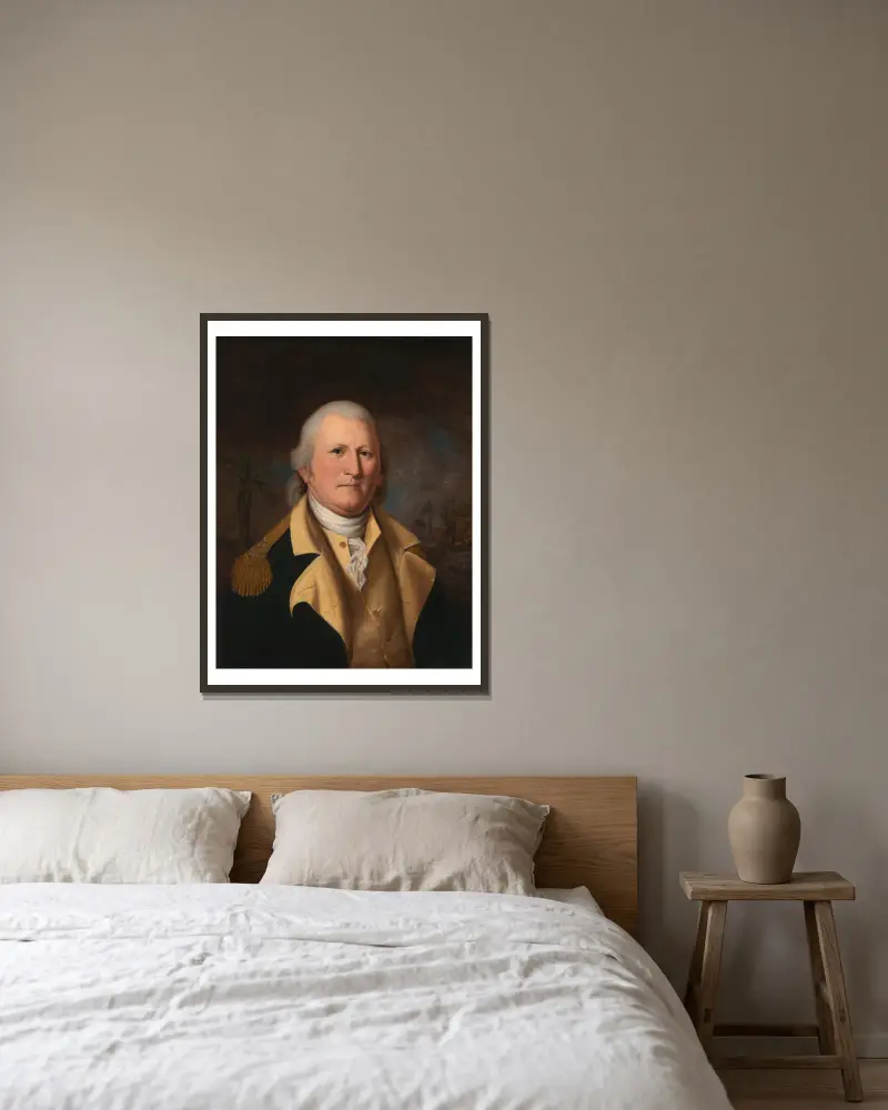 William Moultrie av Charles Willson Peale inramad på en vägg