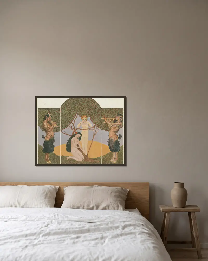 Fauner och nymfer av Willy Pogany inramad på en vägg