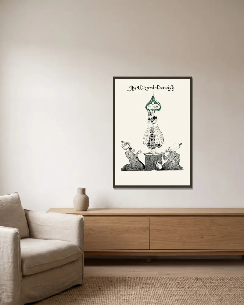 Vierundvierzig türkische Märchen, Tafel 12 von Willy Pogany gerahmt an einer Wand