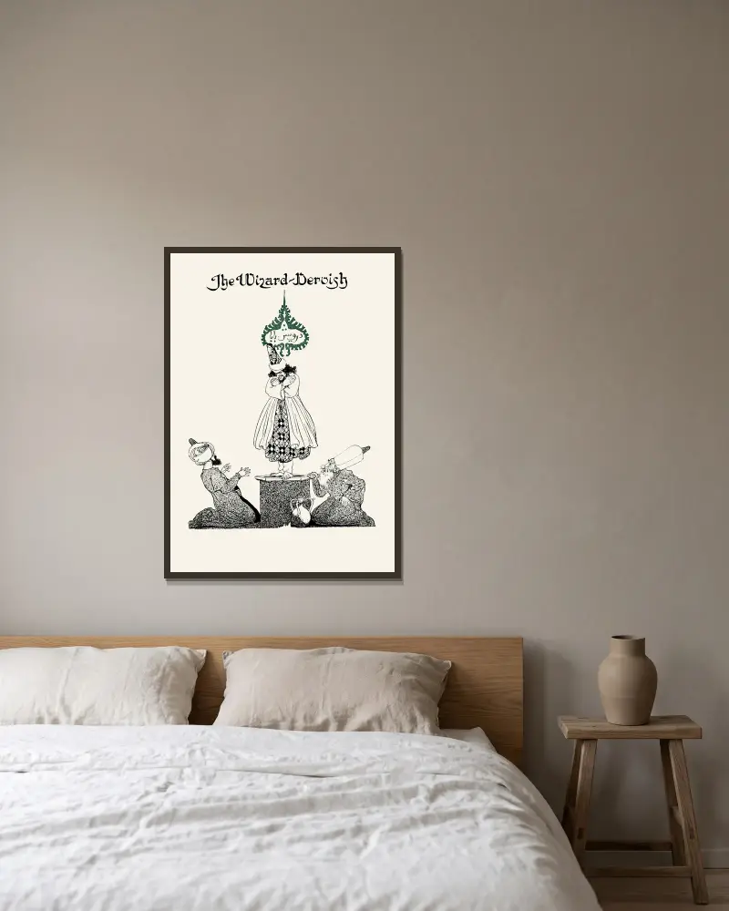 Vierundvierzig türkische Märchen, Tafel 12 von Willy Pogany gerahmt an einer Wand