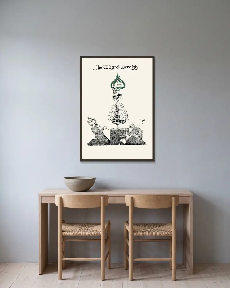Vierundvierzig türkische Märchen, Tafel 12 von Willy Pogany gerahmt an einer Wand