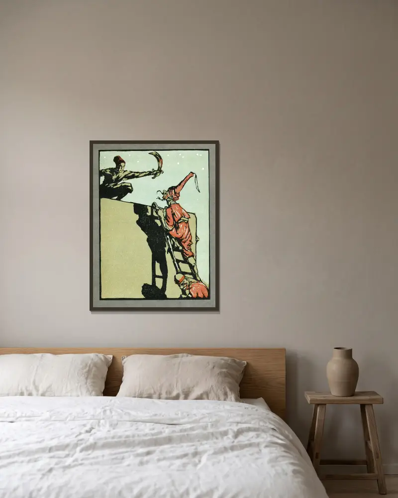 Vierundvierzig türkische Märchen, Tafel 33 von Willy Pogany gerahmt an einer Wand