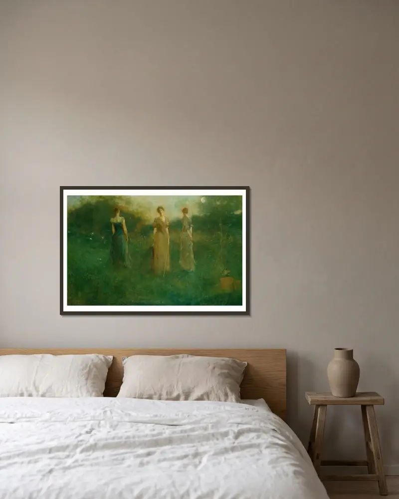 W ogrodzie, Thomas Wilmer Dewing w ramie na ścianie