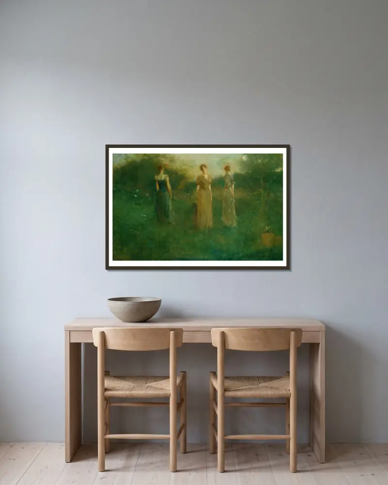 W ogrodzie, Thomas Wilmer Dewing w ramie na ścianie