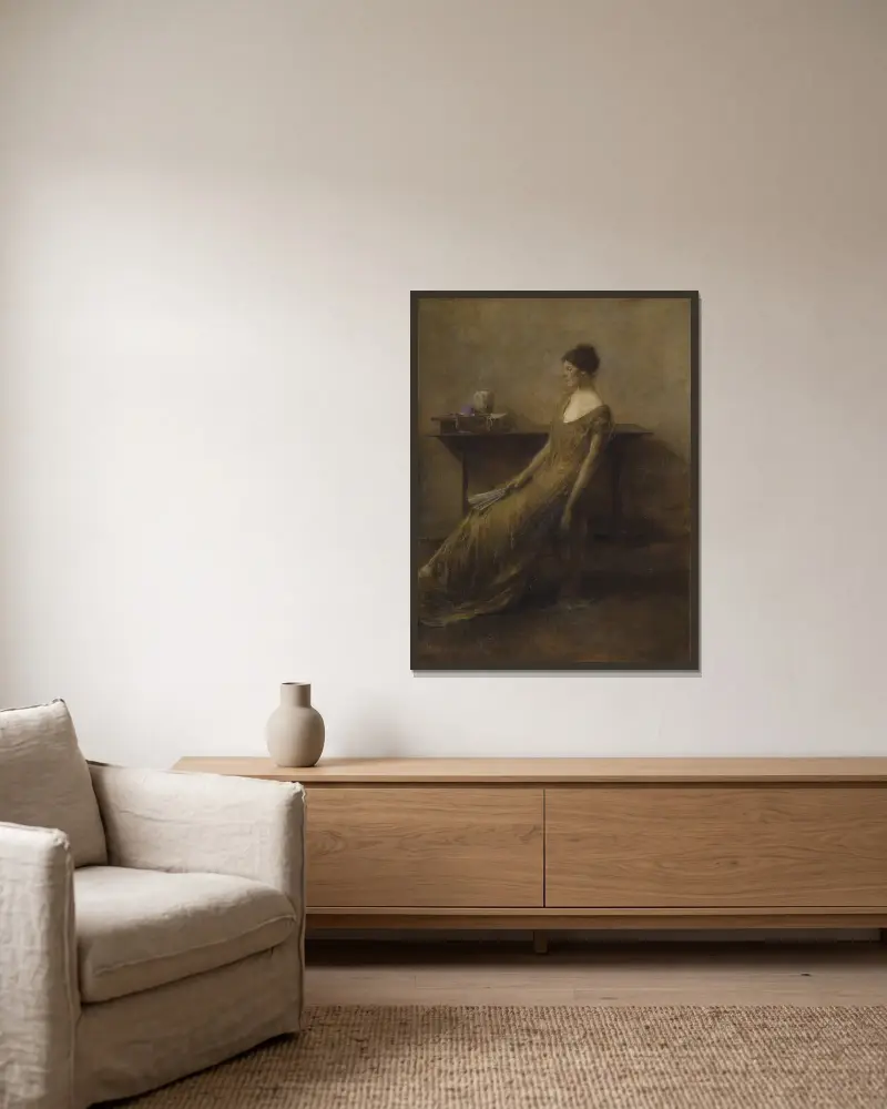 Dama w złocie, Thomas Wilmer Dewing w ramie na ścianie