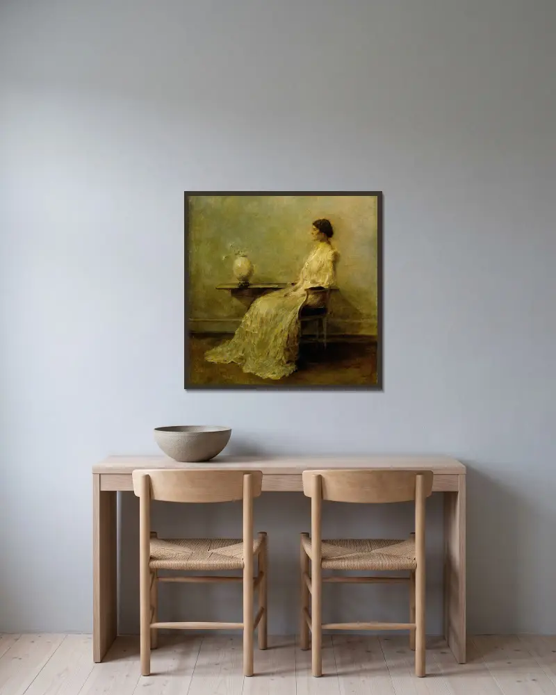 Dama w bieli (nr 2), 1910 – nr 1, Thomas Wilmer Dewing w ramie na ścianie