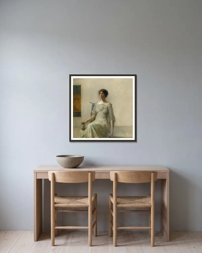 Dama z maską, Thomas Wilmer Dewing w ramie na ścianie