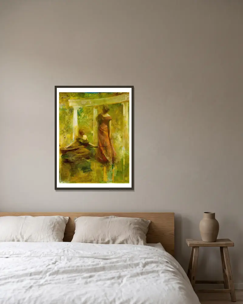 Musik von Thomas Wilmer Dewing gerahmt an einer Wand