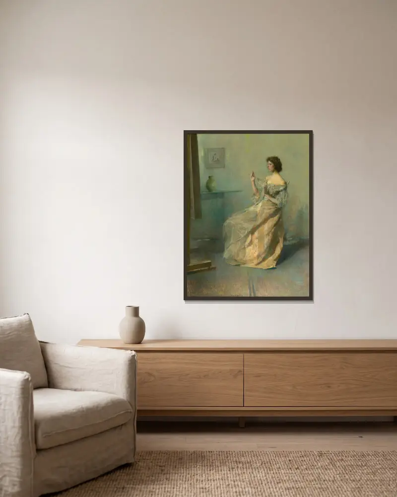 Naszyjnik, Thomas Wilmer Dewing w ramie na ścianie