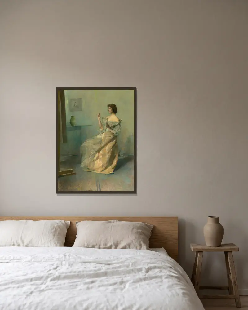 Naszyjnik, Thomas Wilmer Dewing w ramie na ścianie