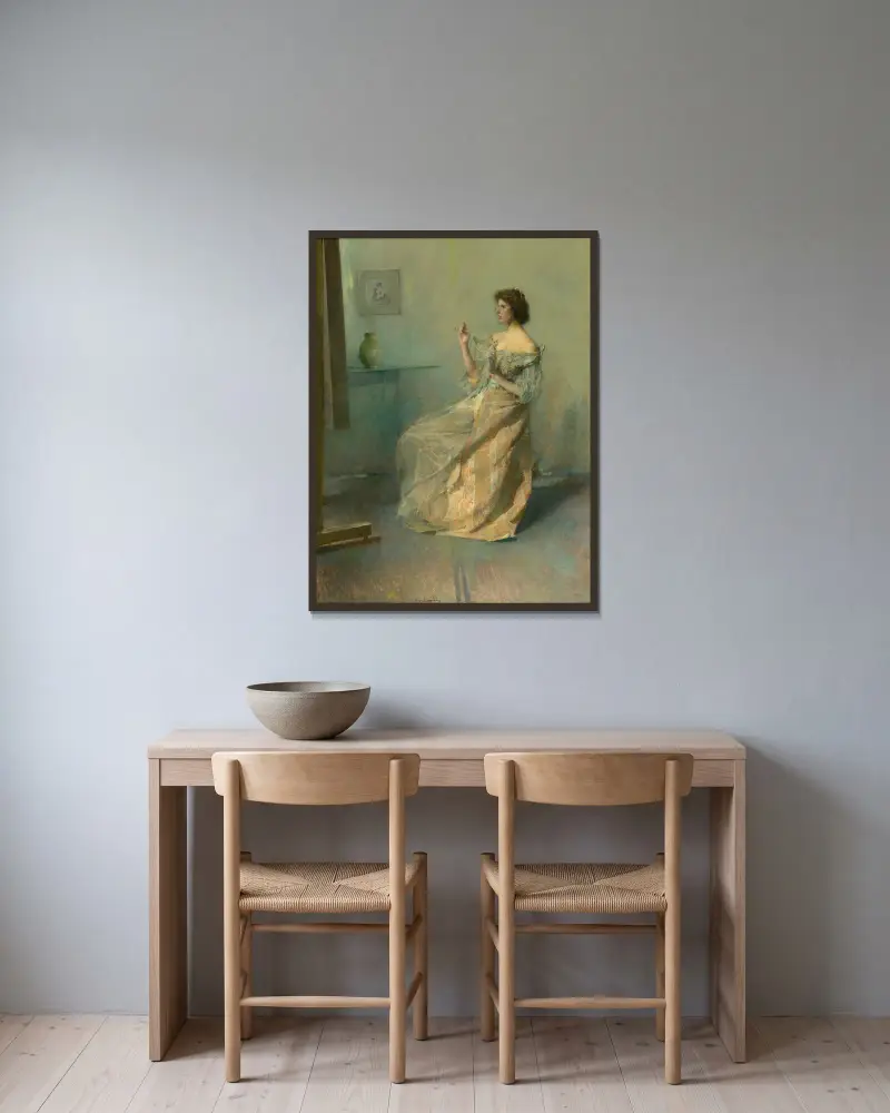 Naszyjnik, Thomas Wilmer Dewing w ramie na ścianie
