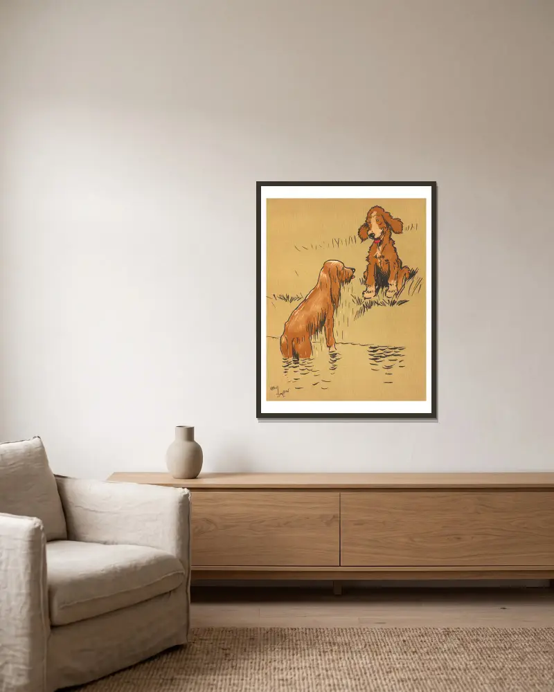 Selbsthilfe von Cecil Charles Windsor Aldin gerahmt an einer Wand