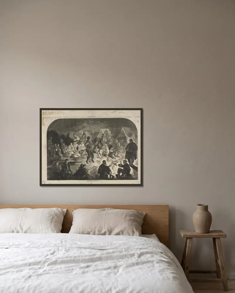 Ein Biwak am Potomac von Winslow Homer gerahmt an einer Wand