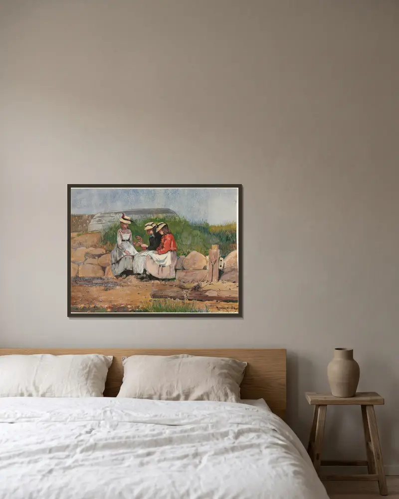 En fiskares dotter av Winslow Homer inramad på en vägg
