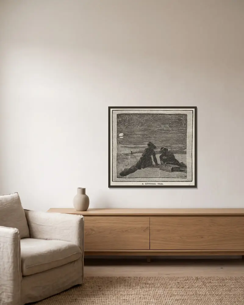 Eine Küstenfliese von Winslow Homer gerahmt an einer Wand
