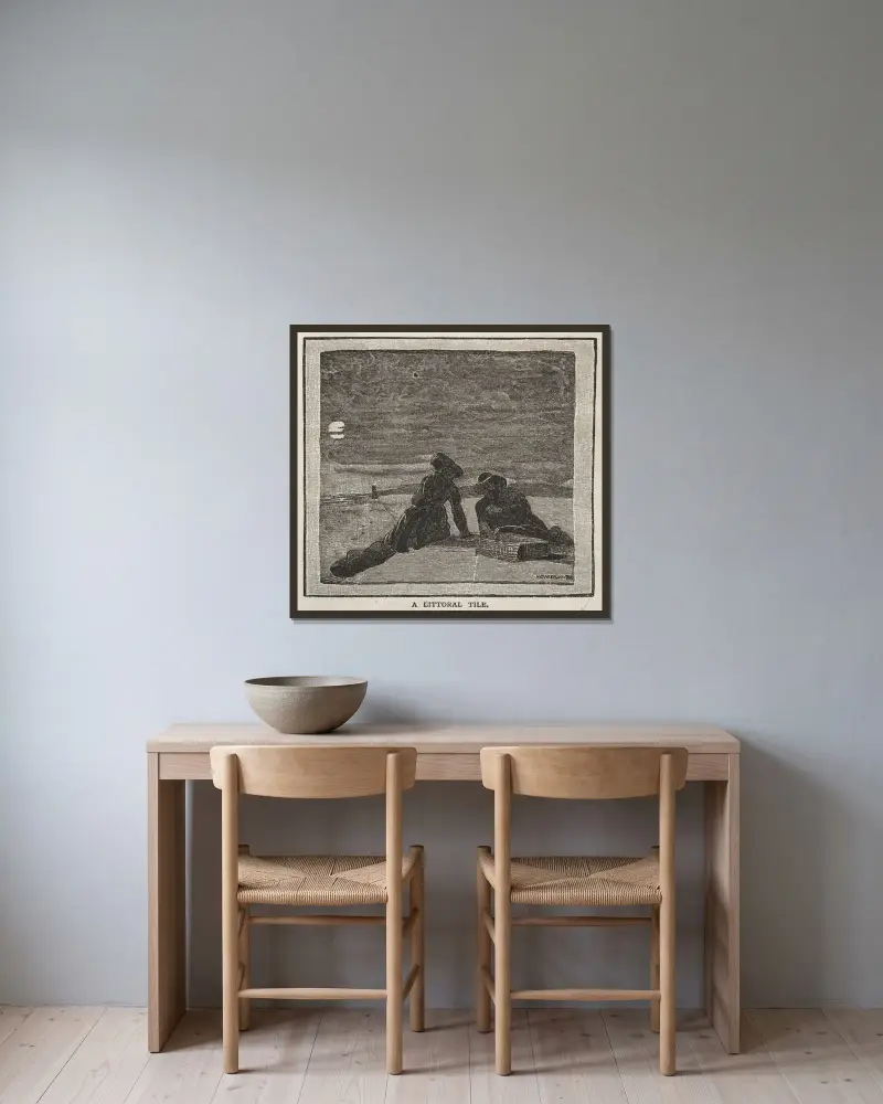 Eine Küstenfliese von Winslow Homer gerahmt an einer Wand