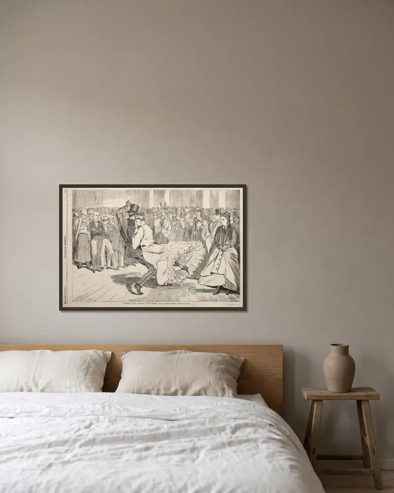 En parisisk bal – dans på kasinot av Winslow Homer inramad på en vägg